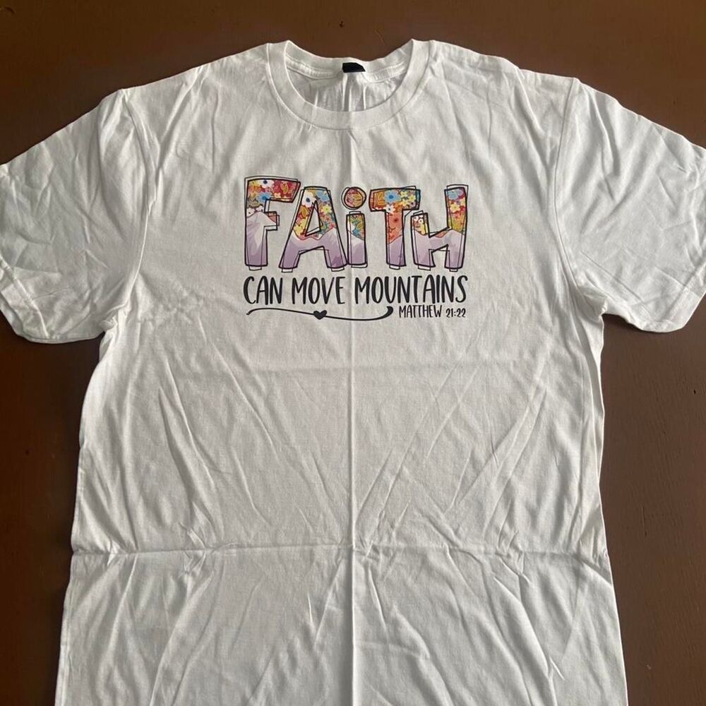 Gildan Faith Can Move Mountains White T-shirt